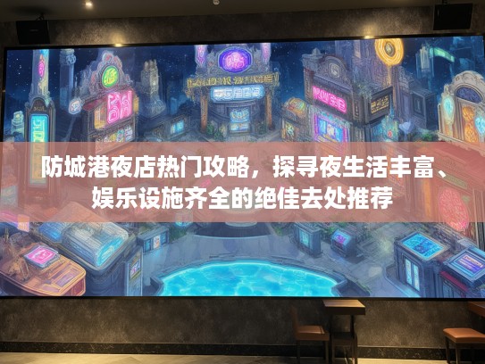 防城港夜店热门攻略，探寻夜生活丰富、娱乐设施齐全的绝佳去处推荐
