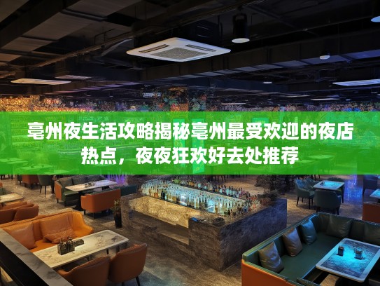 亳州夜生活攻略揭秘亳州最受欢迎的夜店热点，夜夜狂欢好去处推荐