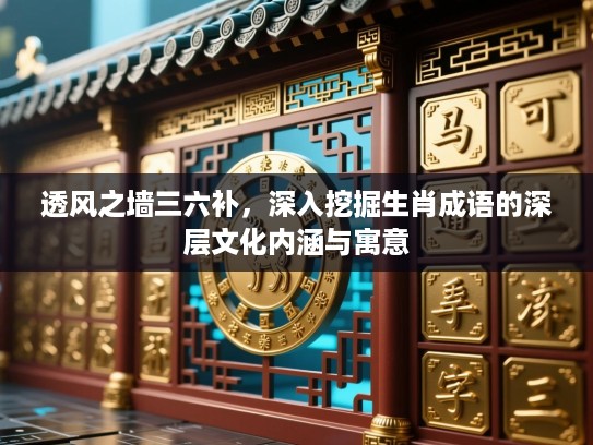 透风之墙三六补，深入挖掘生肖成语的深层文化内涵与寓意