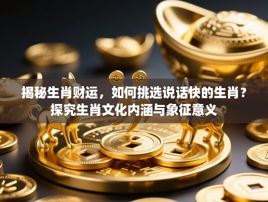 揭秘生肖财运，如何挑选说话快的生肖？探究生肖文化内涵与象征意义
